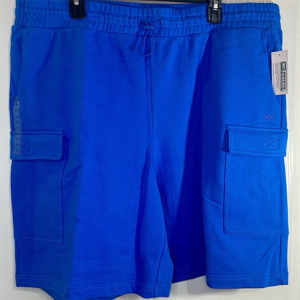 DSG Men's Cargo Terry Shorts 2XL Blue Relaxed Fit Casual NWT